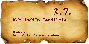 Kálmán Terézia névjegykártya